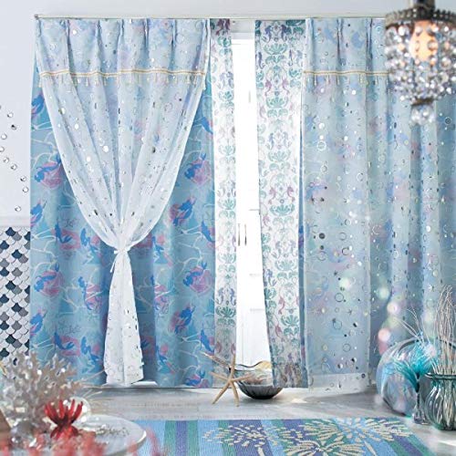 a*o様 箔プリントアリエル 2重遮光カーテン パール付き ゴージャス 新品未開 Amazon｜[ベルメゾン] ディズニー カーテン 箔プリント アリエル